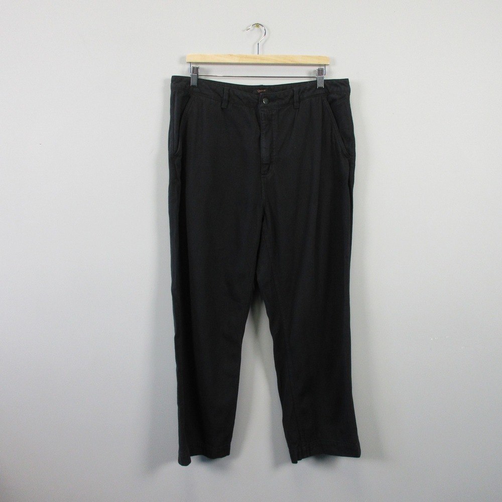 Quince Organic Stretch Cotton Twill Straight Leg Pant Women 16 Black